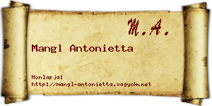 Mangl Antonietta névjegykártya